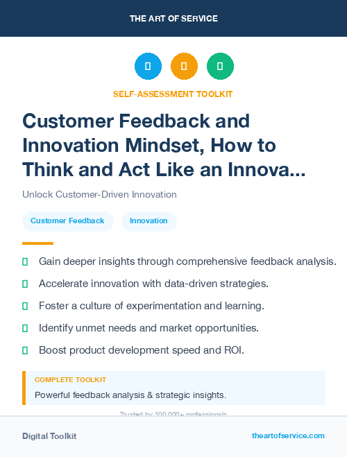 Customer Feedback and Innovation Mindset, How to Think and Act Like an Innovator Kit