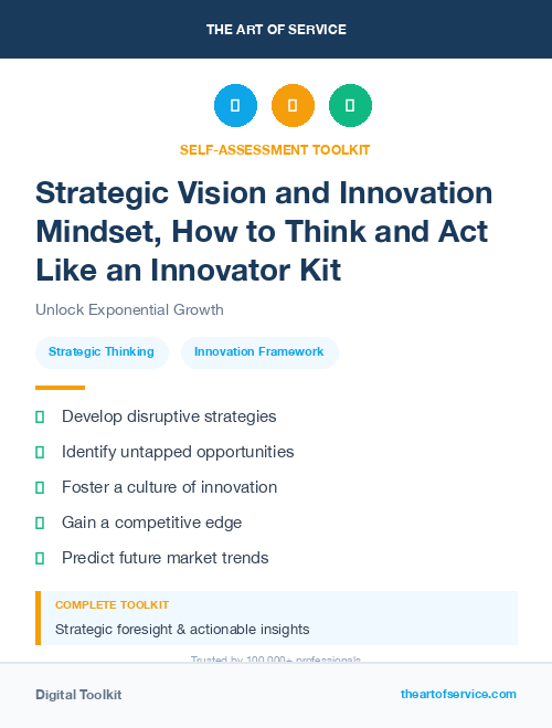Strategic Vision and Innovation Mindset, How to Think and Act Like an Innovator Kit