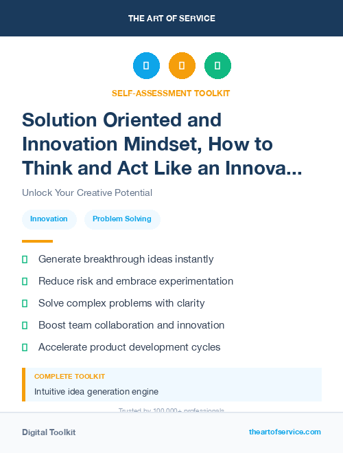 Solution Oriented and Innovation Mindset, How to Think and Act Like an Innovator Kit