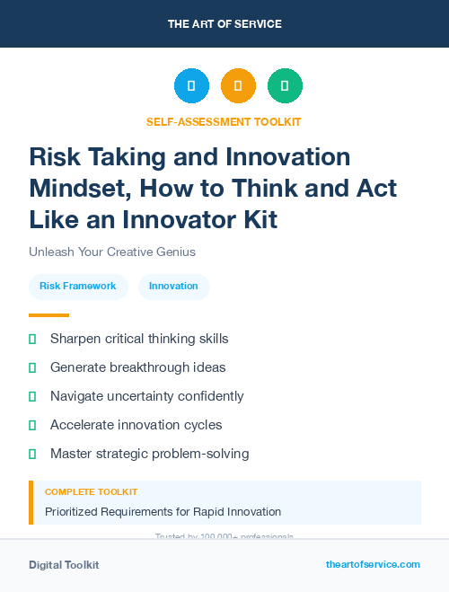 Risk Taking and Innovation Mindset, How to Think and Act Like an Innovator Kit