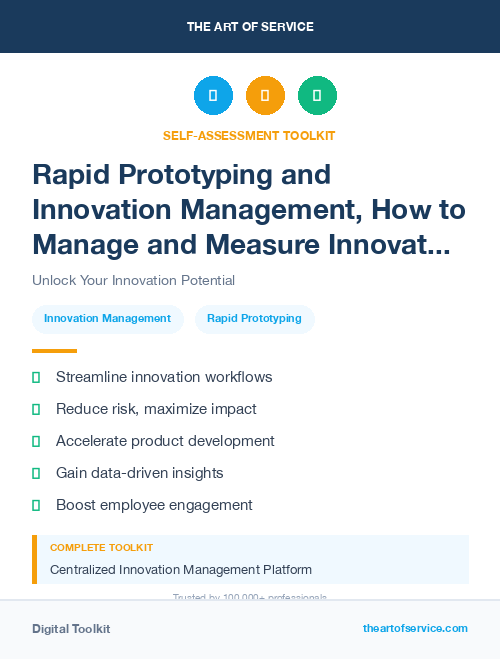 Rapid Prototyping and Innovation Management, How to Manage and Measure Innovation in Your Organization Kit