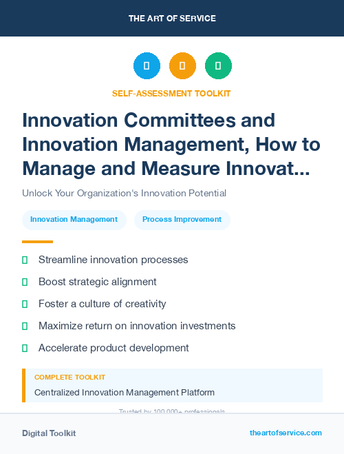 Innovation Committees and Innovation Management, How to Manage and Measure Innovation in Your Organization Kit