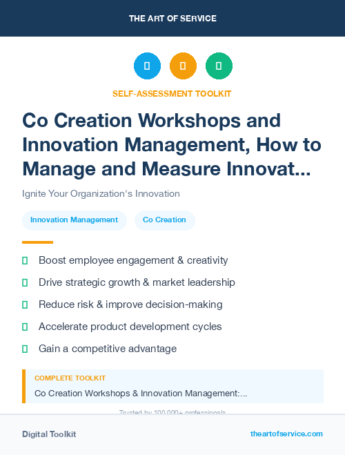 Co Creation Workshops and Innovation Management, How to Manage and Measure Innovation in Your Organization Kit