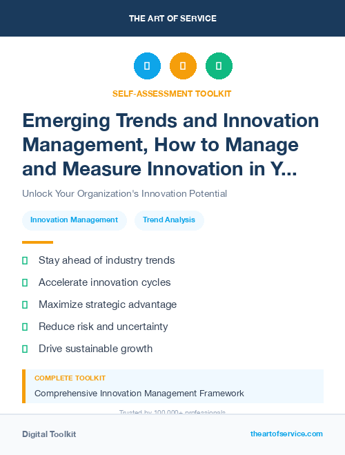 Emerging Trends and Innovation Management, How to Manage and Measure Innovation in Your Organization Kit