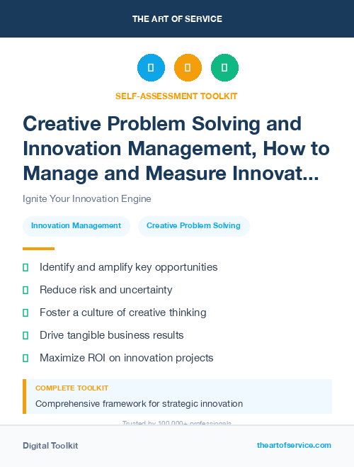 Creative Problem Solving and Innovation Management, How to Manage and Measure Innovation in Your Organization Kit