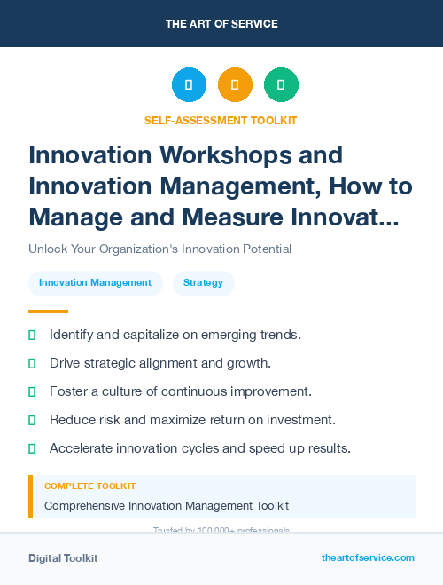 Innovation Workshops and Innovation Management, How to Manage and Measure Innovation in Your Organization Kit