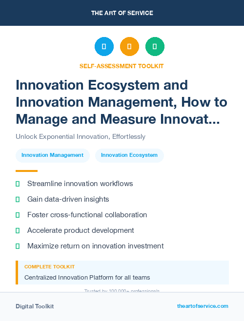 Innovation Ecosystem and Innovation Management, How to Manage and Measure Innovation in Your Organization Kit