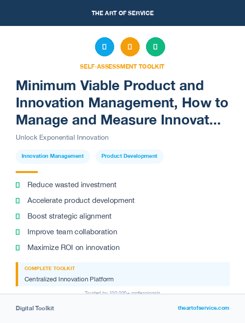 Minimum Viable Product and Innovation Management, How to Manage and Measure Innovation in Your Organization Kit