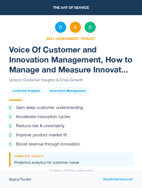 Voice Of Customer and Innovation Management, How to Manage and Measure Innovation in Your Organization Kit