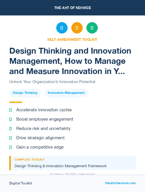 Design Thinking and Innovation Management, How to Manage and Measure Innovation in Your Organization Kit