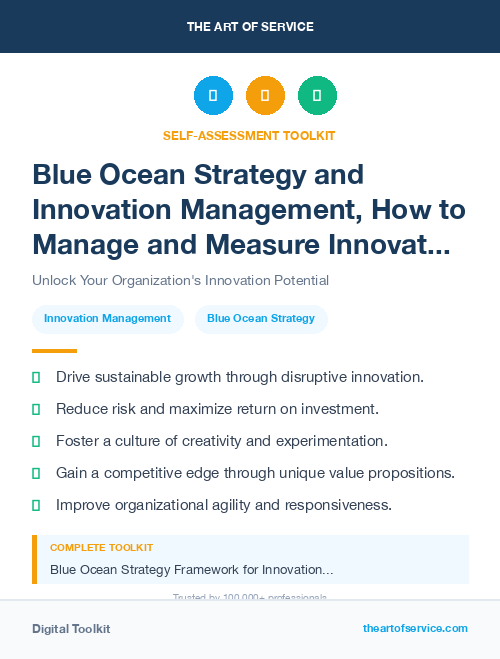 Blue Ocean Strategy and Innovation Management, How to Manage and Measure Innovation in Your Organization Kit