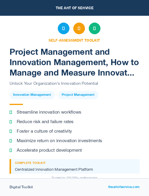 Project Management and Innovation Management, How to Manage and Measure Innovation in Your Organization Kit
