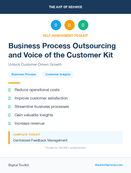Business Process Outsourcing and Voice of the Customer Kit