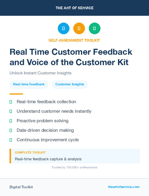 Real Time Customer Feedback and Voice of the Customer Kit