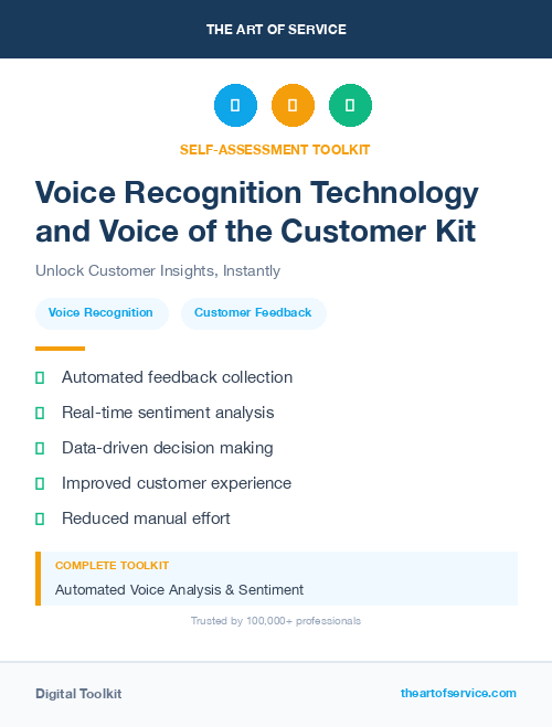 Voice Recognition Technology and Voice of the Customer Kit