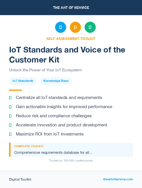 IoT Standards and Voice of the Customer Kit