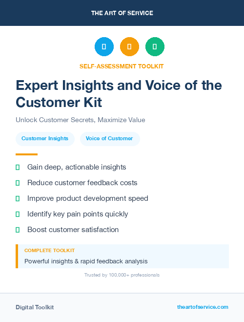Expert Insights and Voice of the Customer Kit