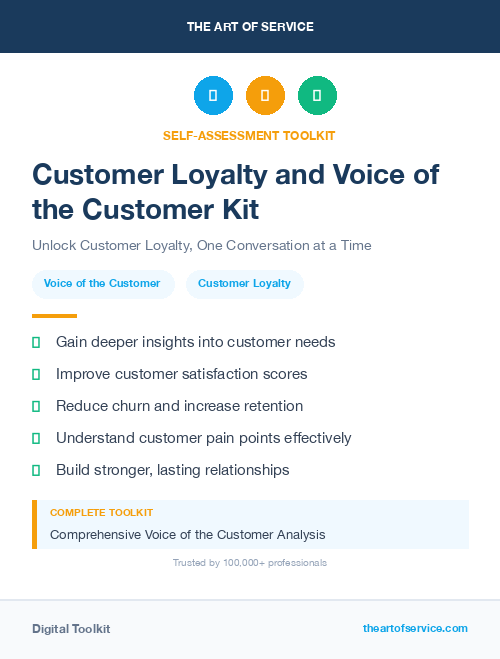 Customer Loyalty and Voice of the Customer Kit
