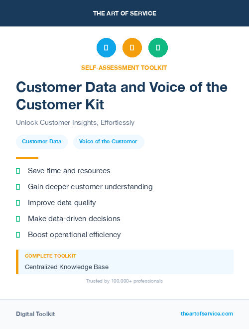 Customer Data and Voice of the Customer Kit