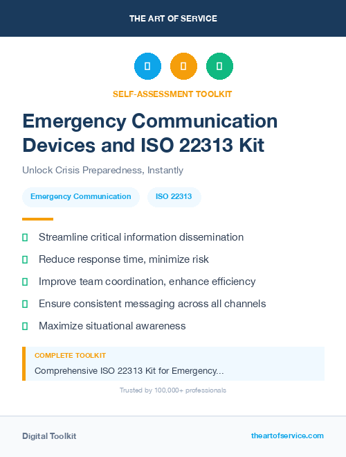 Emergency Communication Devices and ISO 22313 Kit
