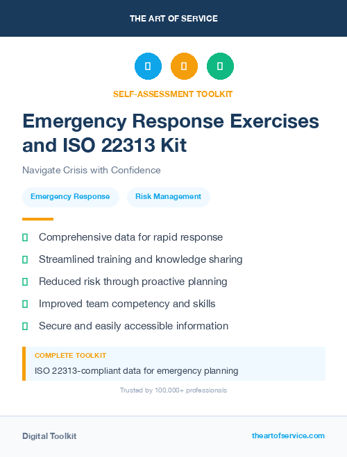 Emergency Response Exercises and ISO 22313 Kit