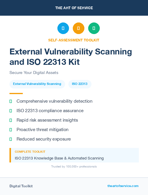 External Vulnerability Scanning and ISO 22313 Kit
