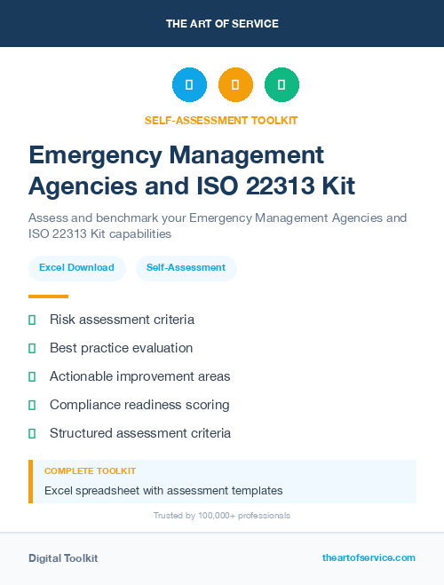 Emergency Management Agencies and ISO 22313 Kit