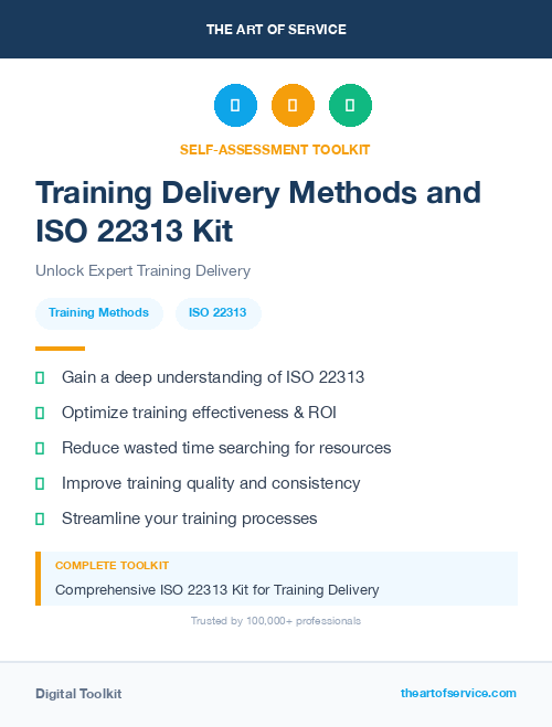 Training Delivery Methods and ISO 22313 Kit
