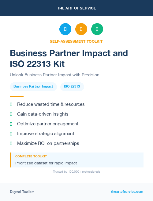 Business Partner Impact and ISO 22313 Kit