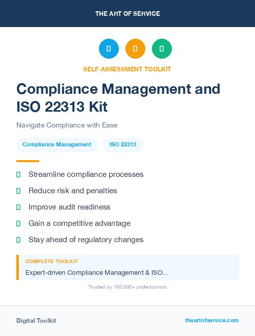 Compliance Management and ISO 22313 Kit