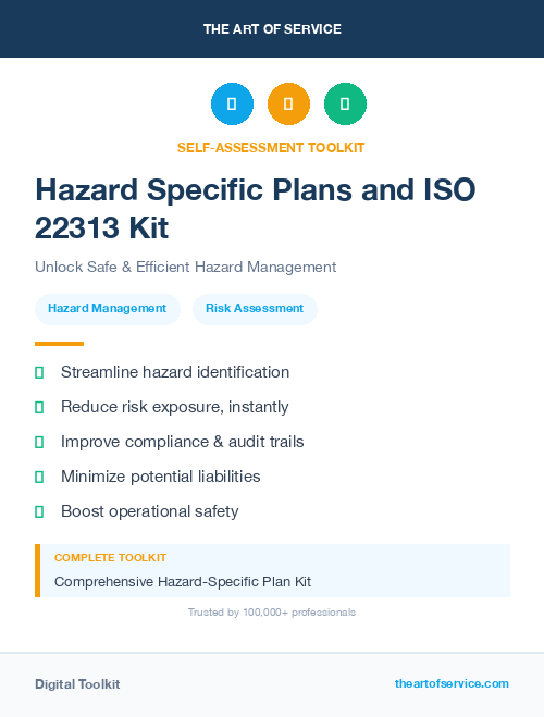 Hazard Specific Plans and ISO 22313 Kit
