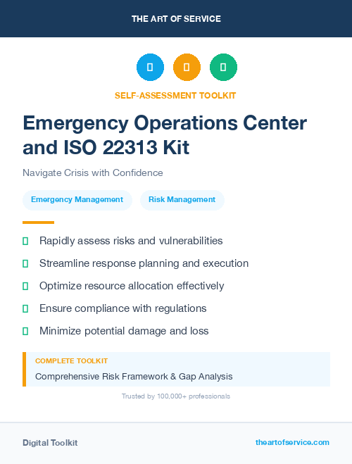 Emergency Operations Center and ISO 22313 Kit