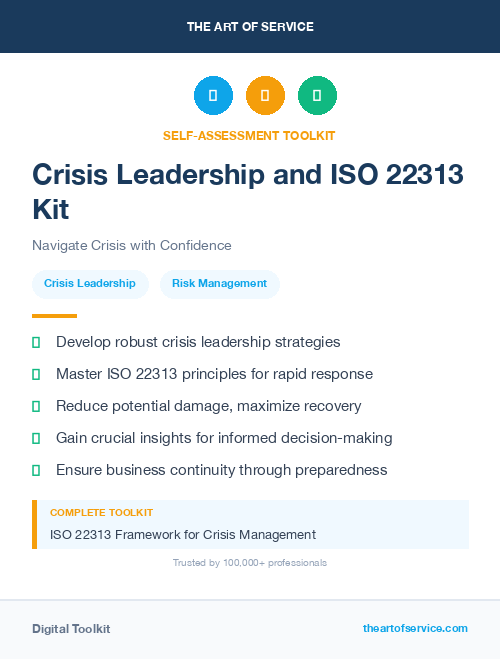 Crisis Leadership and ISO 22313 Kit