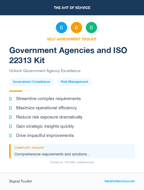 Government Agencies and ISO 22313 Kit