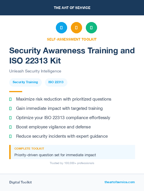Security Awareness Training and ISO 22313 Kit