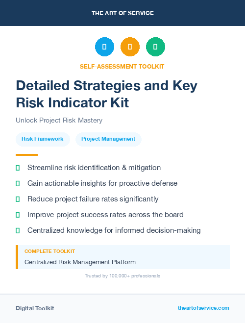 Detailed Strategies and Key Risk Indicator Kit
