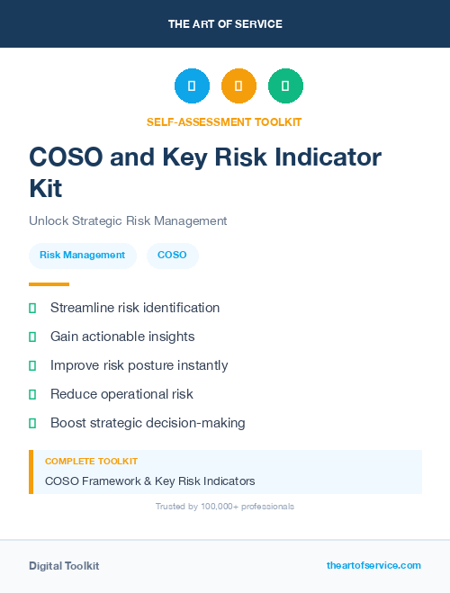 COSO and Key Risk Indicator Kit