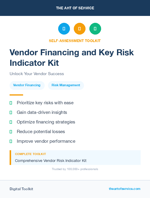 Vendor Financing and Key Risk Indicator Kit