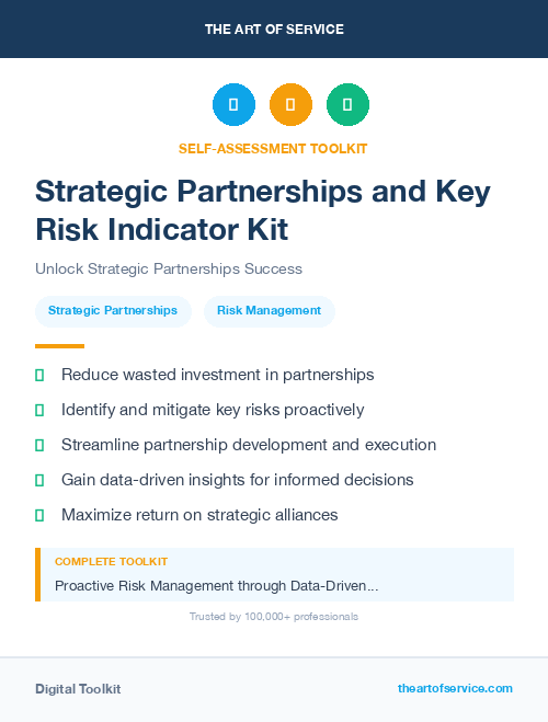 Strategic Partnerships and Key Risk Indicator Kit