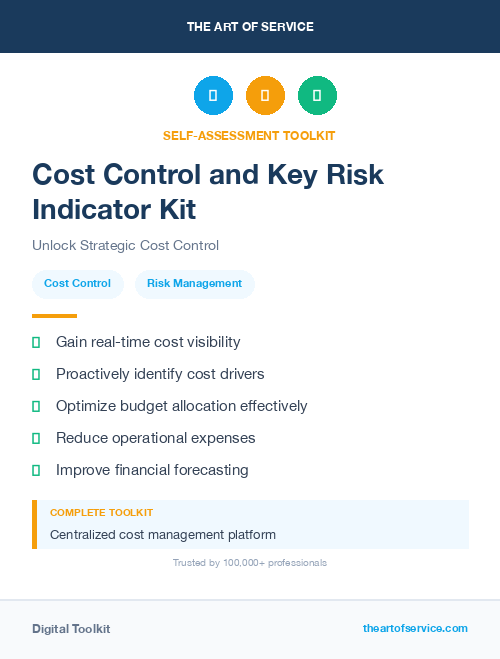 Cost Control and Key Risk Indicator Kit