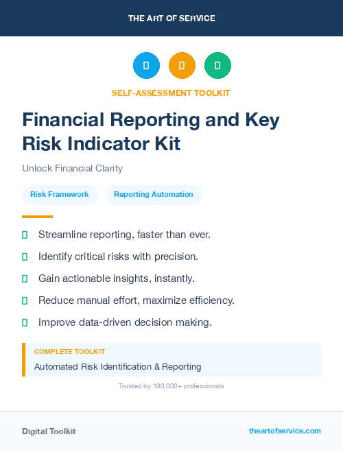 Financial Reporting and Key Risk Indicator Kit