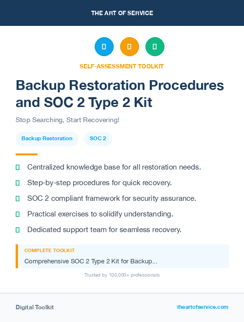 Backup Restoration Procedures and SOC 2 Type 2 Kit