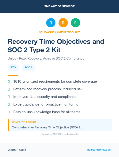 Recovery Time Objectives and SOC 2 Type 2 Kit