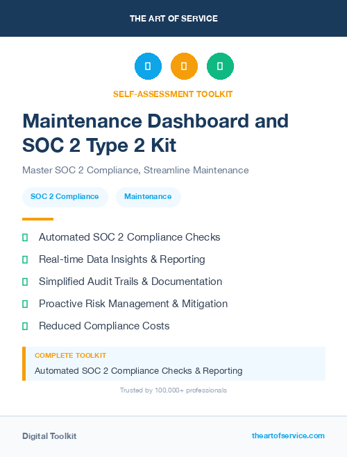 Maintenance Dashboard and SOC 2 Type 2 Kit