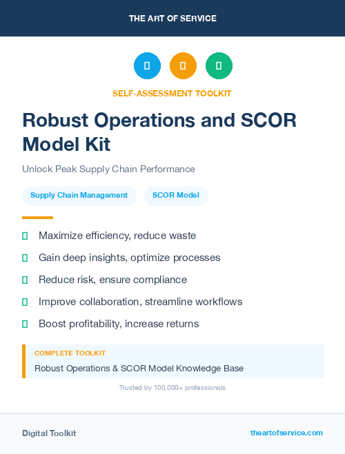 Robust Operations and SCOR Model Kit