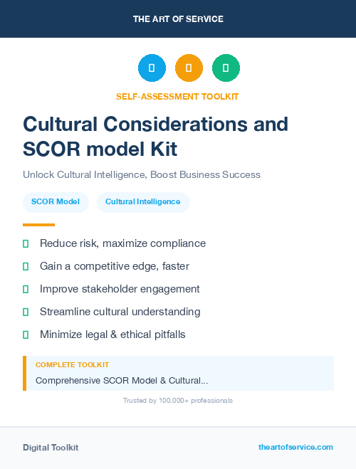 Cultural Considerations and SCOR model Kit