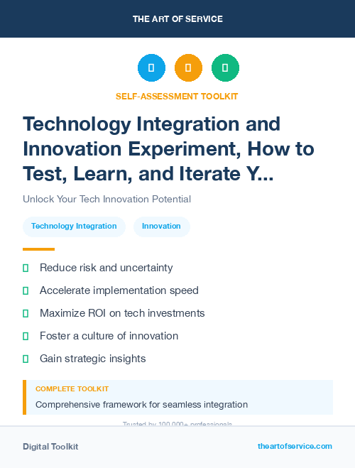 Technology Integration and Innovation Experiment, How to Test, Learn, and Iterate Your Way to Success Kit