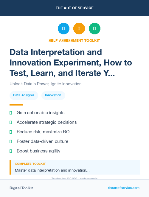 Data Interpretation and Innovation Experiment, How to Test, Learn, and Iterate Your Way to Success Kit
