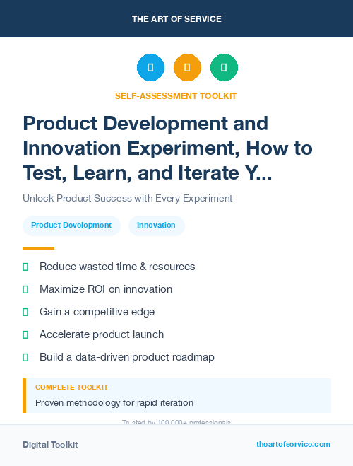 Product Development and Innovation Experiment, How to Test, Learn, and Iterate Your Way to Success Kit