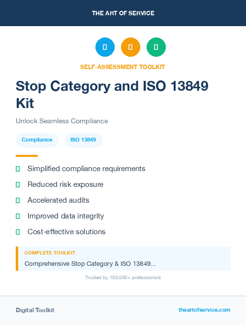 Stop Category and ISO 13849 Kit